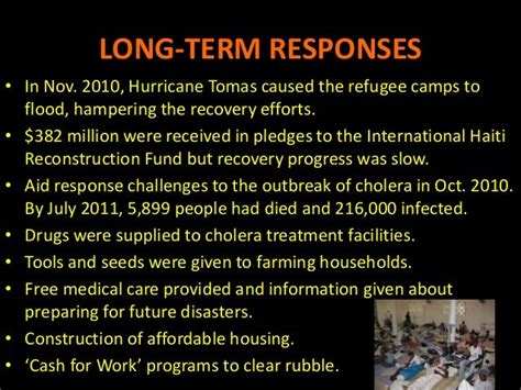 haiti earthquake 2010 long term responses